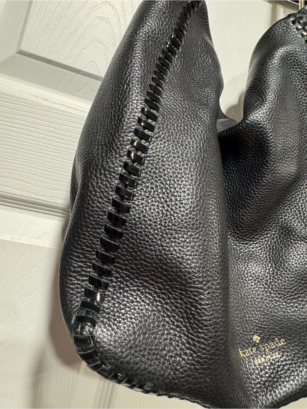 Kate Spade Black Leather Hobo Bag